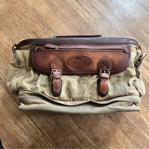 Bob Timberlake Canvas & Leather Weekender Bag | Travel Overnight Duffel